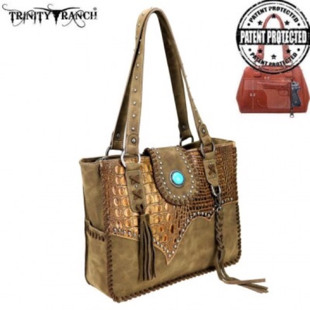 Trinity Ranch Tooled Leather Collection Carry Tote - Picture 3 of 6